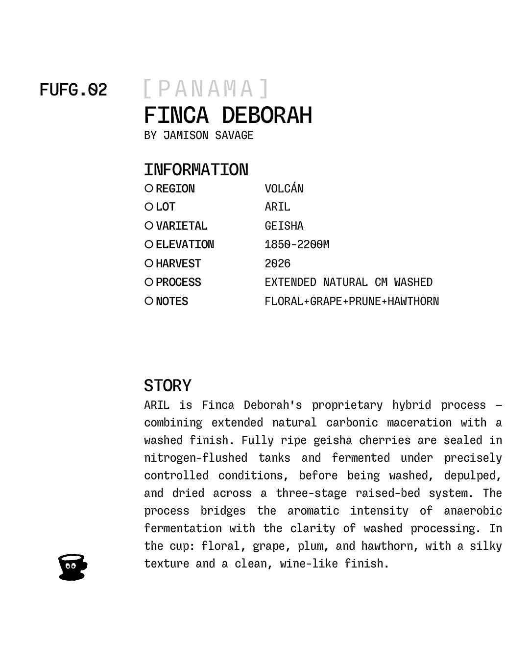 Panama - Finca Deborah / Geisha (ARIL) / Aril (Extended Natural CM Washed)